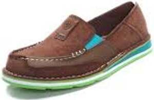Ariat Cruiser Loafers Suede Leather Duratread Flats Slip On Duratread Brown 8.5B